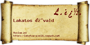 Lakatos Évald névjegykártya